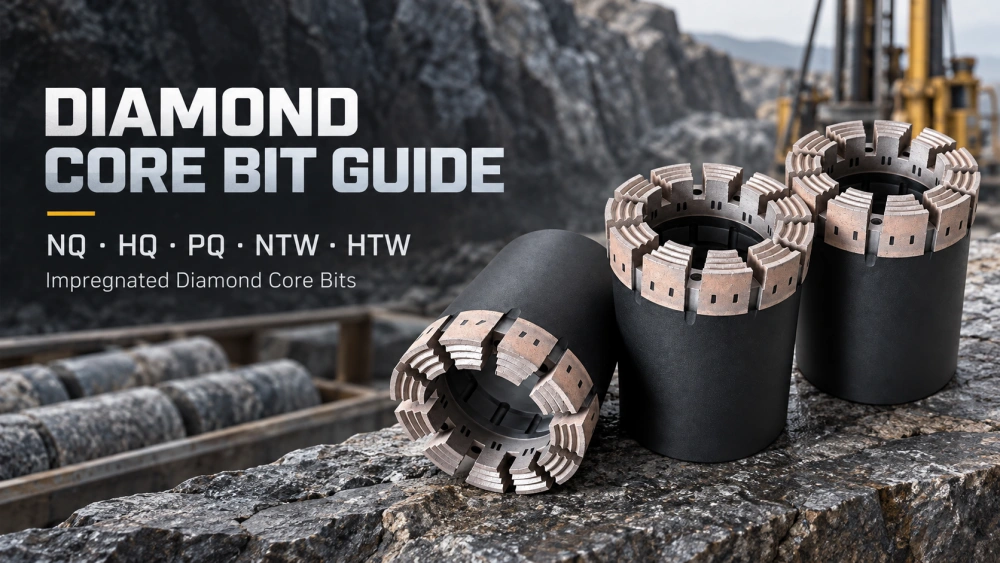 Hot-pressed diamond core bits – NQ, HQ, PQ, NTW and HTW sizes from Chenghui Drilling
