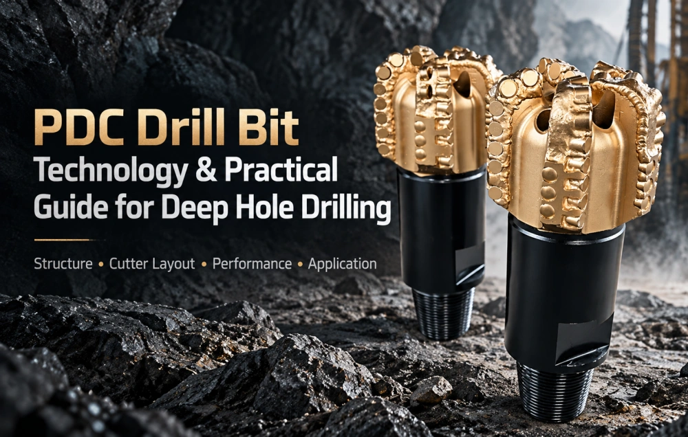 PDC drill bit technology guide showing cutter design, blade geometry and hydraulics for deep hole drilling