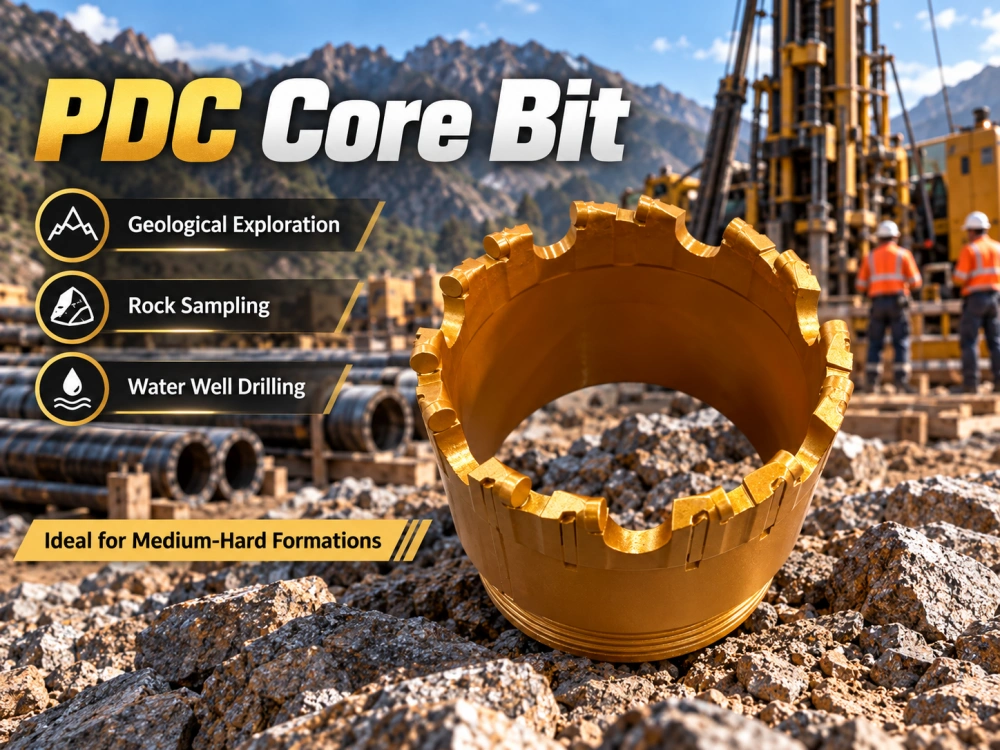 Electroplated diamond core drill bit rock sampling scene